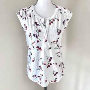 NWT Daniel Rainn - Rayli Split Neck Cap Sleeve Textured Knit Top Size XS